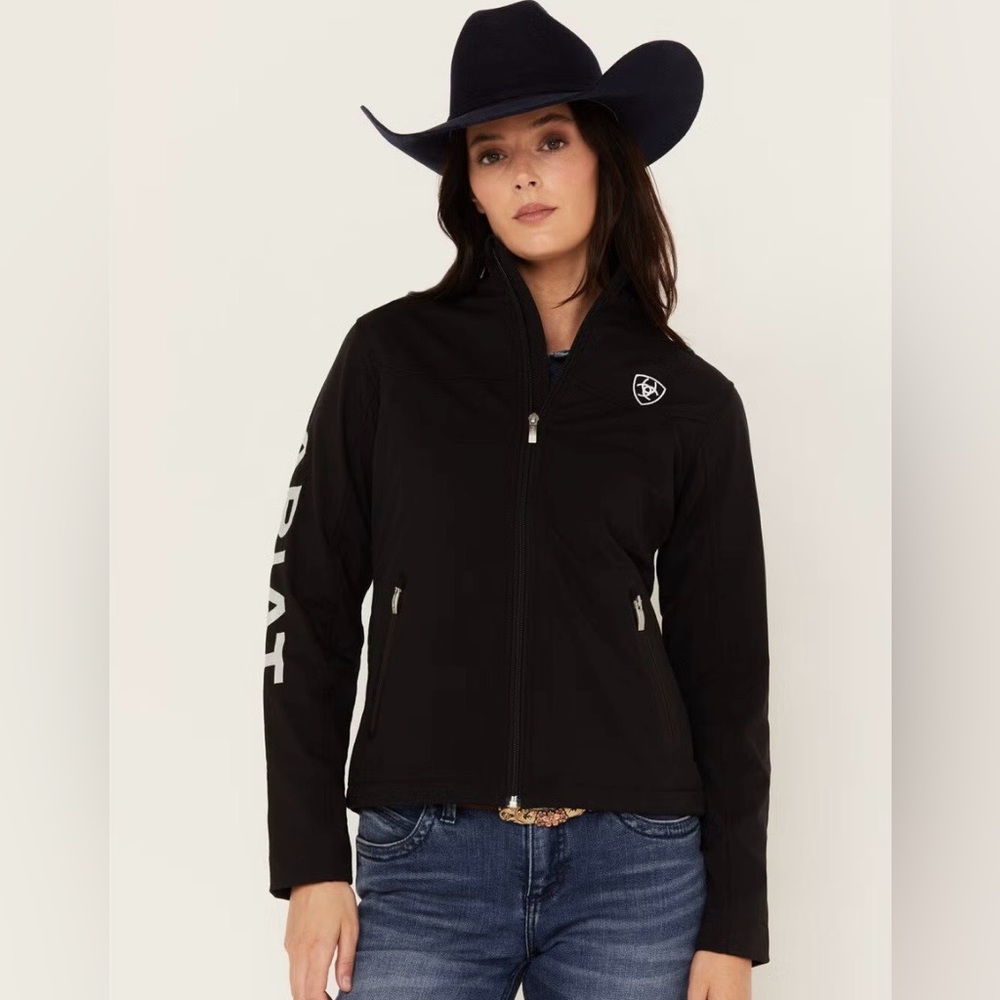 Ariat Softshell Jacket Black Full Zip Wind Water … - image 1
